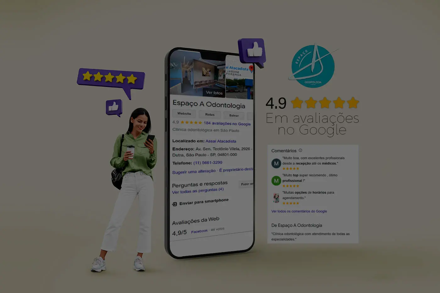 Espaço A Odontologia - 4.9 em Avaliações no Google